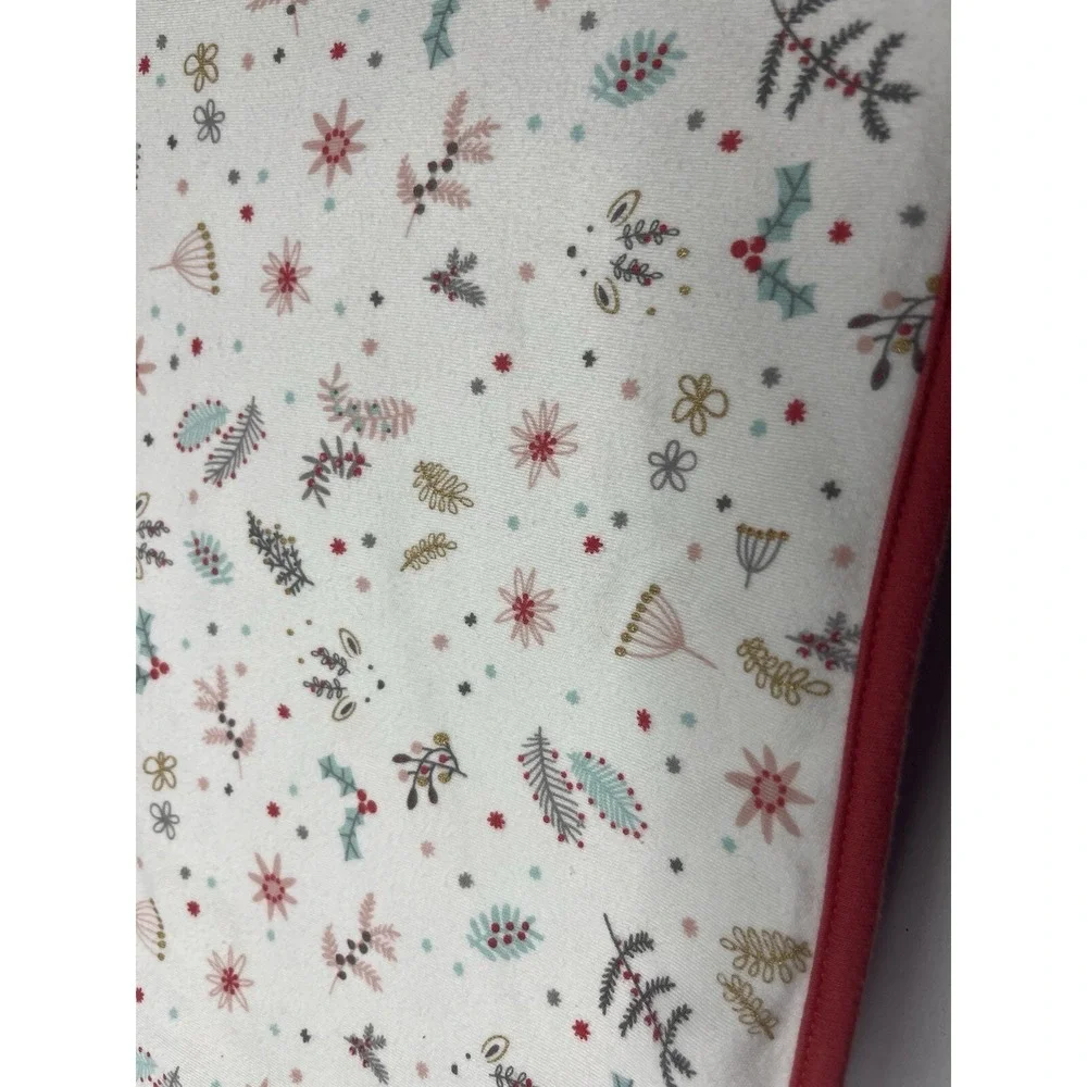 First Impressions White‎ Reindeer Floral Baby Blanket Christmas